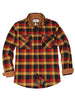 Front view of autumn leaf red men's timberline midweight flannel shirt 