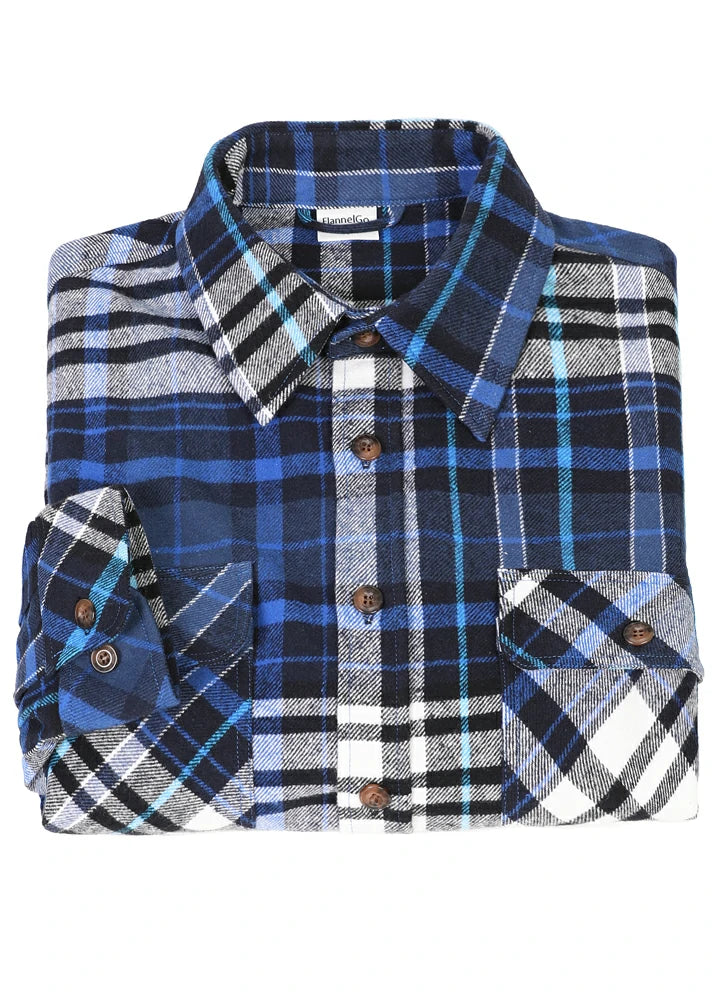 FlannelGo Mens Heavy Flannel Shirts,Double Brushed Cotton 10.6oz