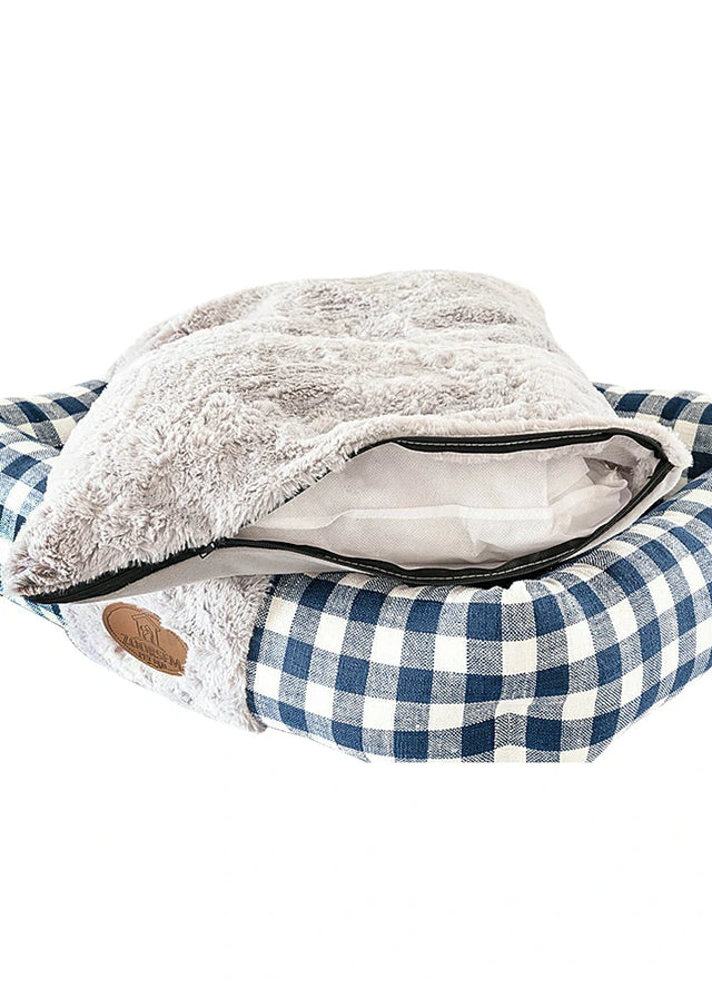 Dog's Plaid Beds For Small Medium Dogs,Removable Mat