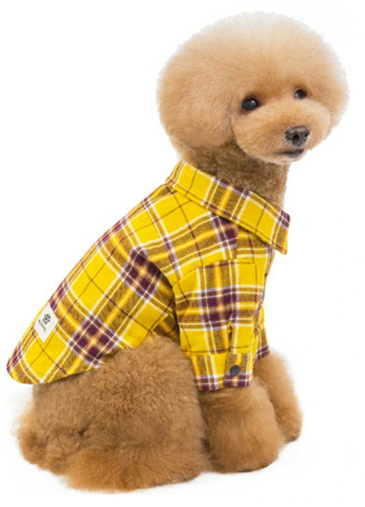 Dog's Flannel Casual Plaid Shirt