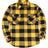 Front view of button closed yellow black men's stalwart heavyweight flannel shirt