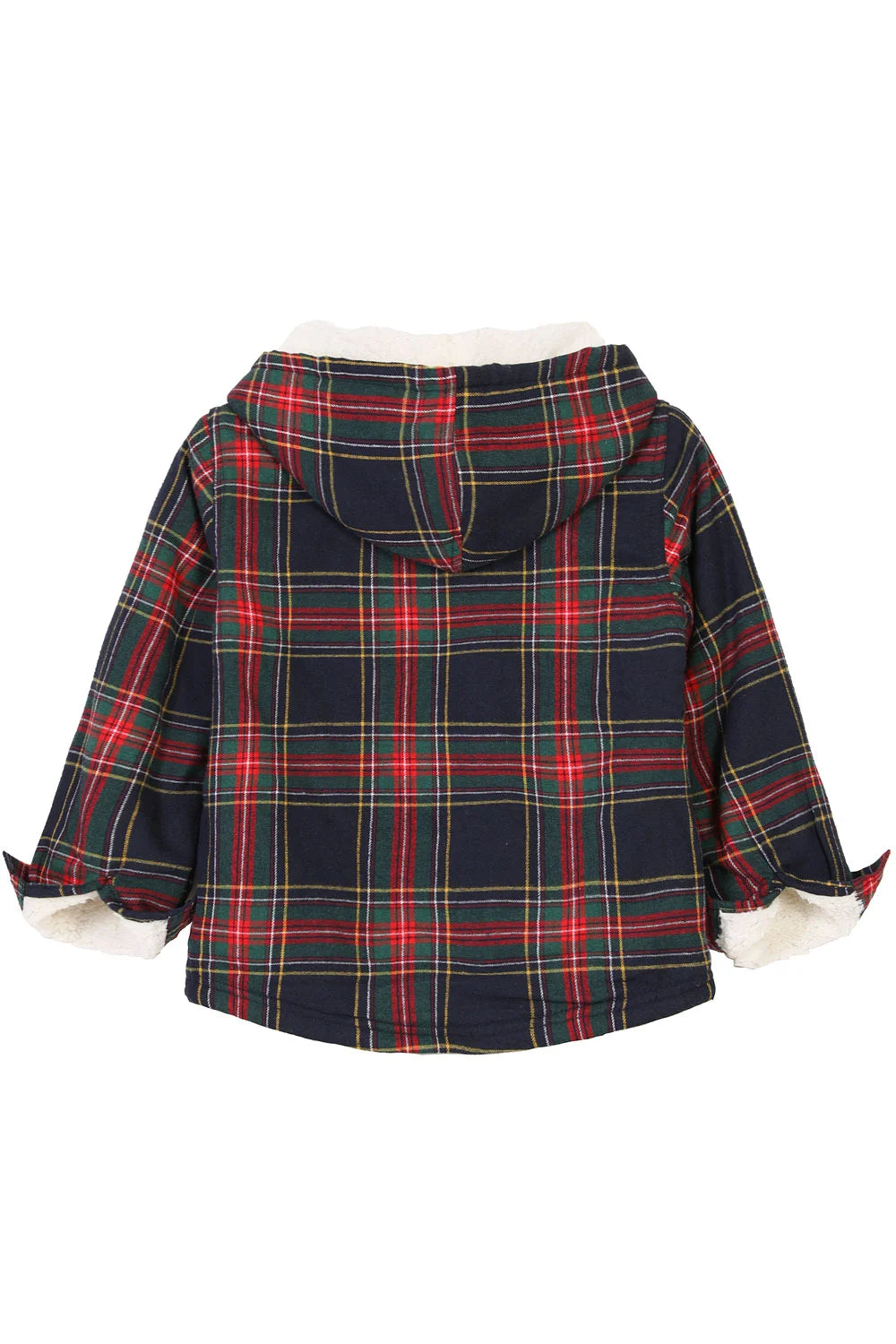 Girls Sherpa Lined Full Zip Plaid Flannel Shirt,Hooded Flannel Jacket