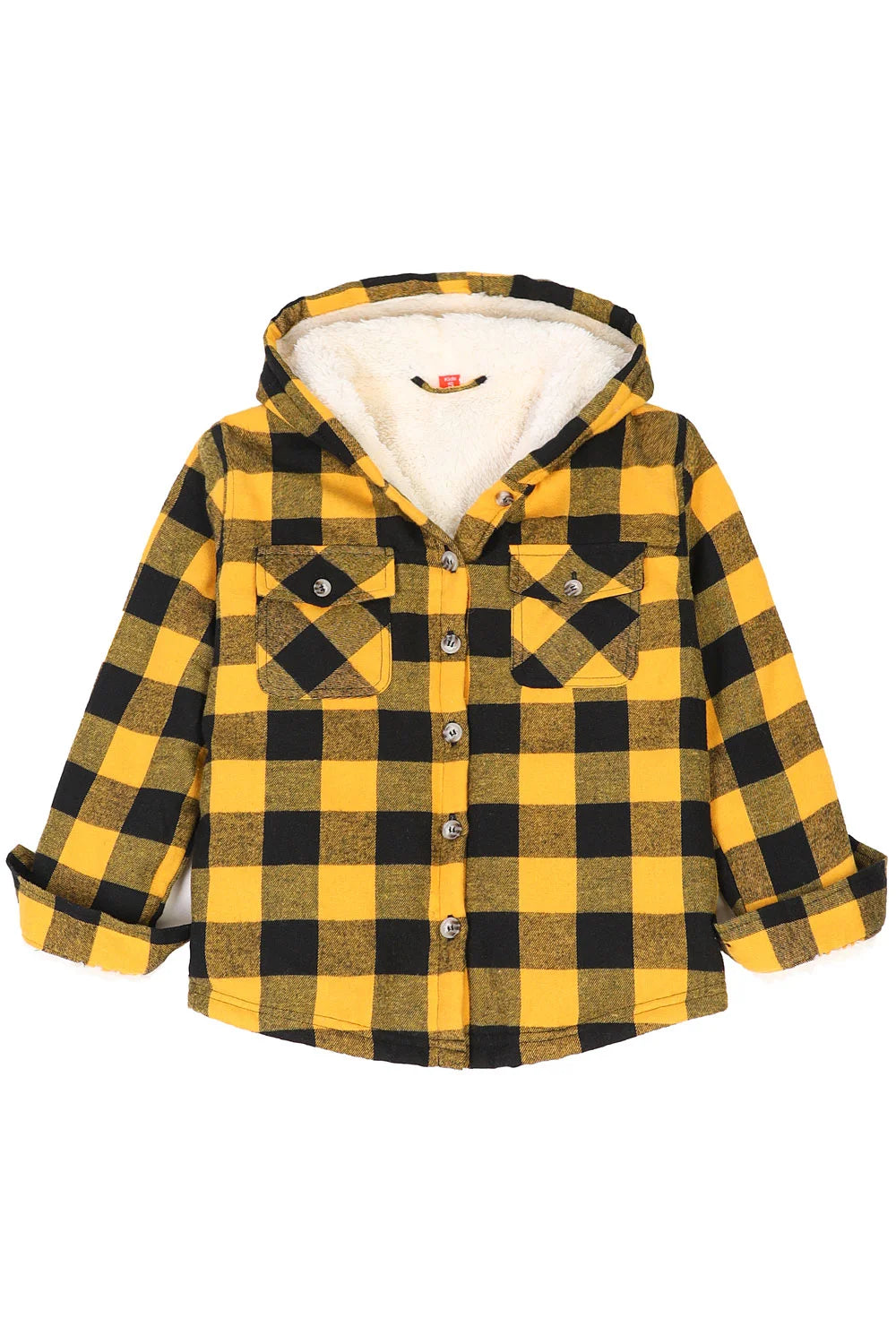 Girls Hooded Plaid Flannel Shirt Jacket,Sherpa Lined FlannelGo