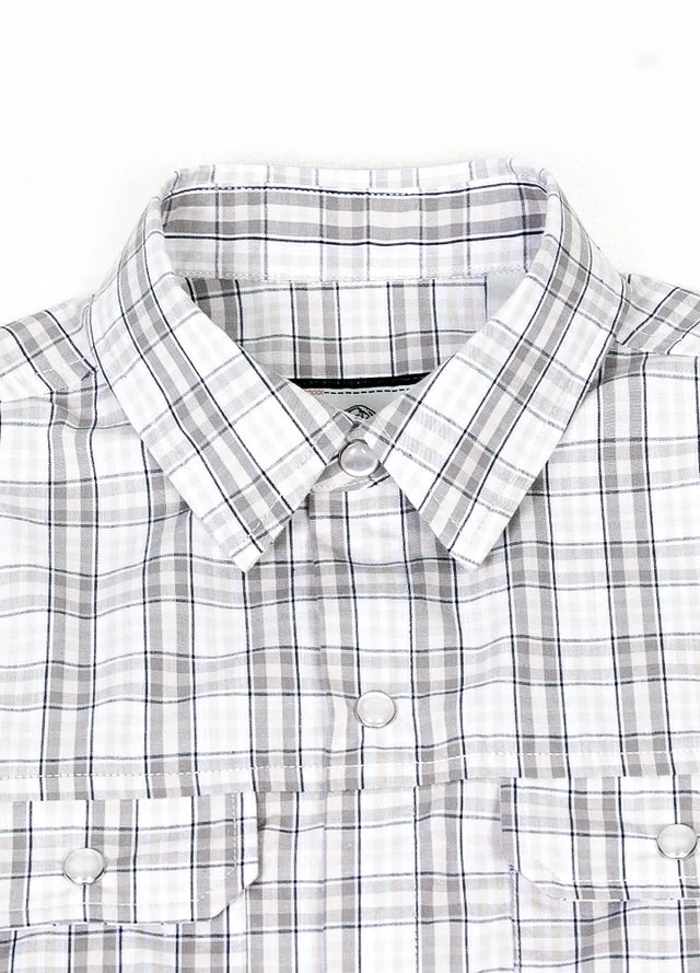 Detailed view of collar on cloud whisper western vest for kids