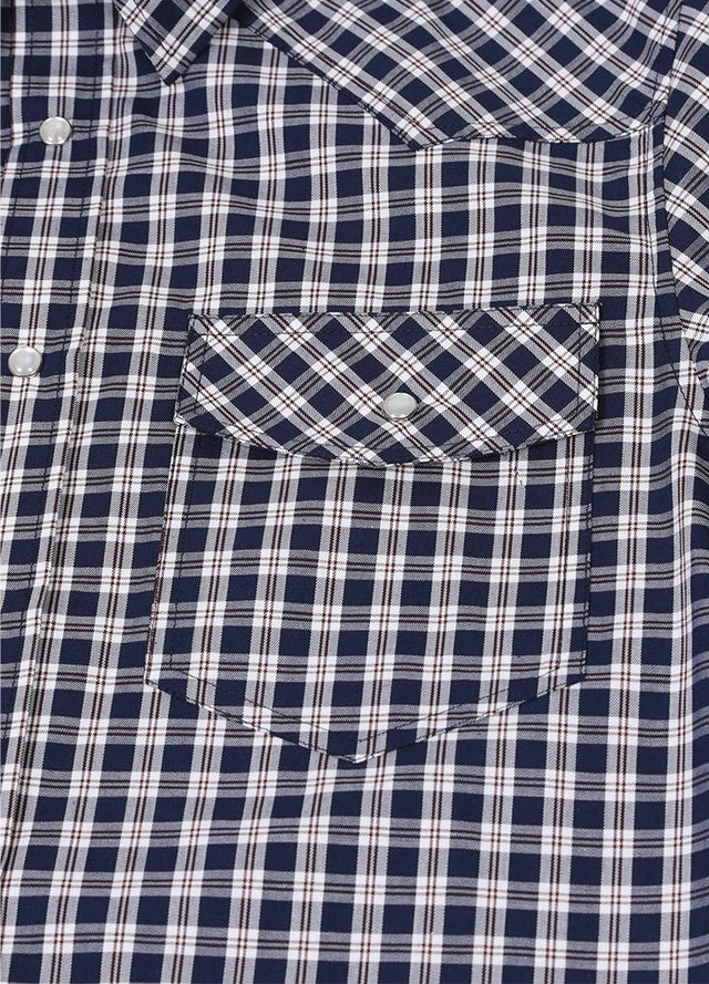 Close-up of pocket with button on kids starry night short-sleeve shirt