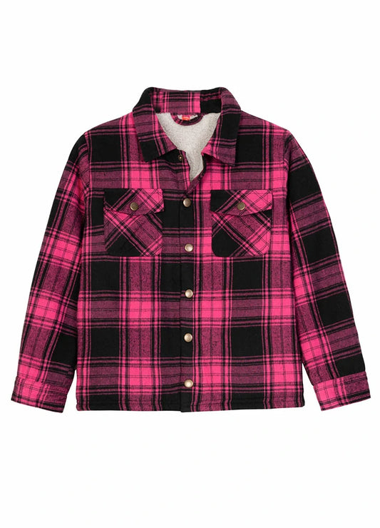 Toddler Matching Family Pink Plaid Flannel Shacket