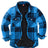 Front view of girls blue fleece flannel shirt jacket