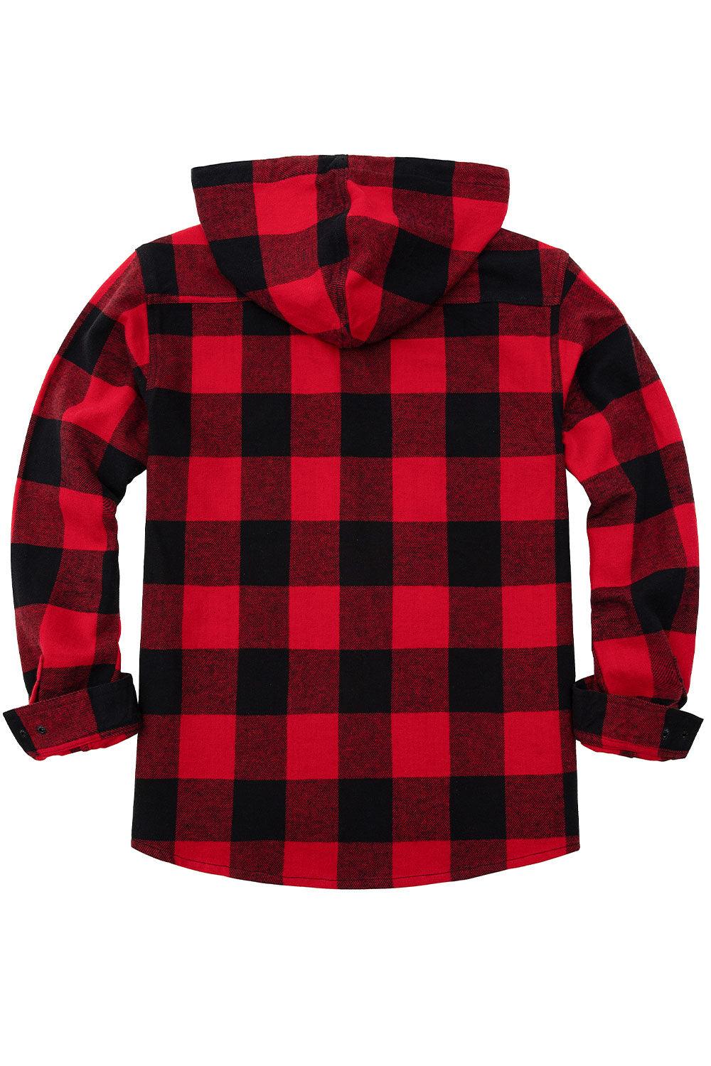 Men's Heavyweight Flannel Hoodie,Double Brushed 100% Cotton,Relaxed Fit