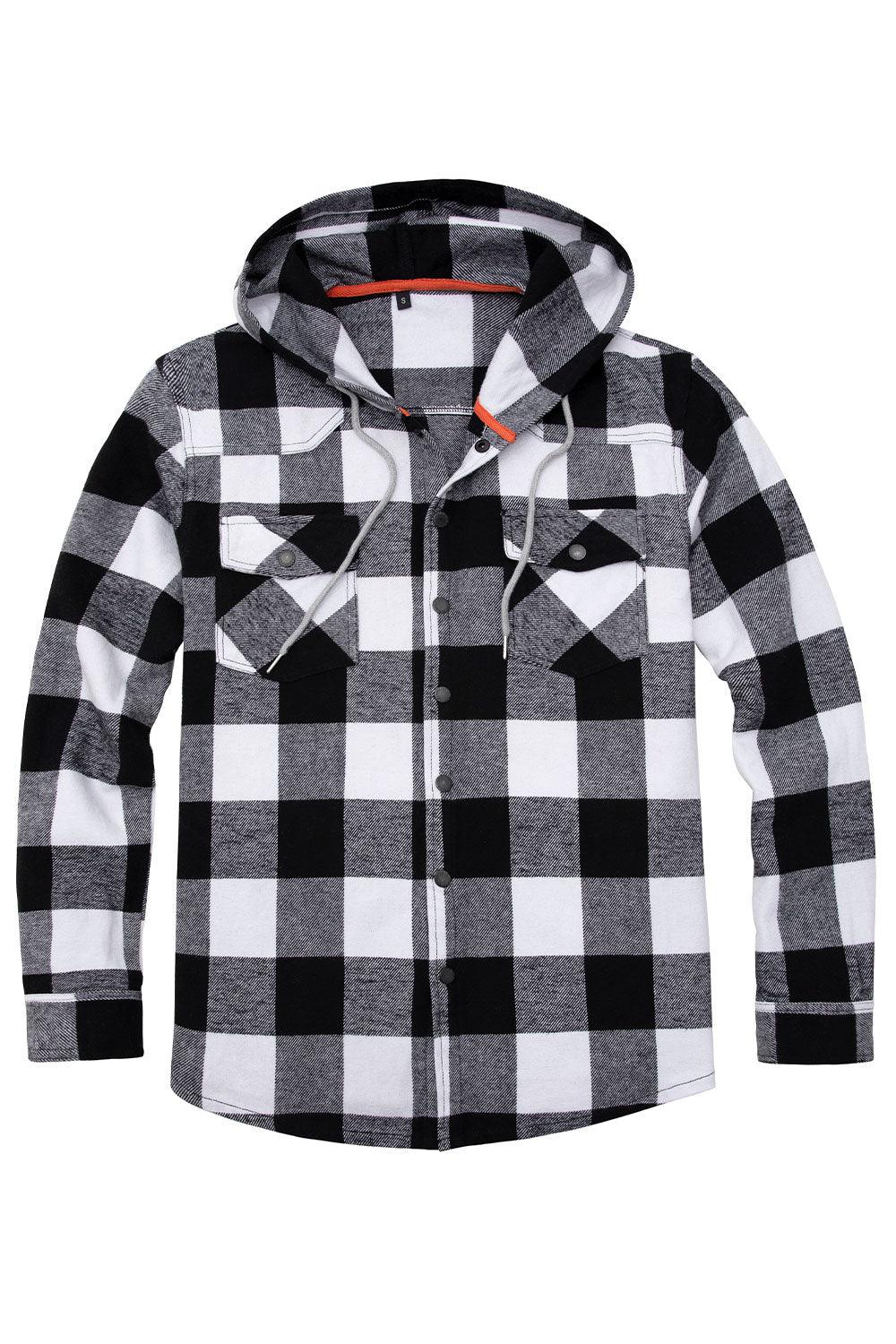Men's Heavyweight Flannel Hoodie,Double Brushed 100% Cotton,Relaxed Fit