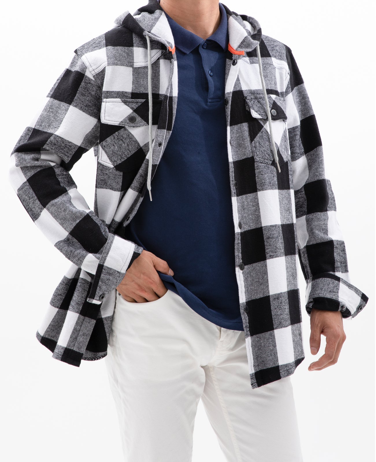 Men's Heavyweight Flannel Hoodie,Double Brushed 100% Cotton,Relaxed Fit