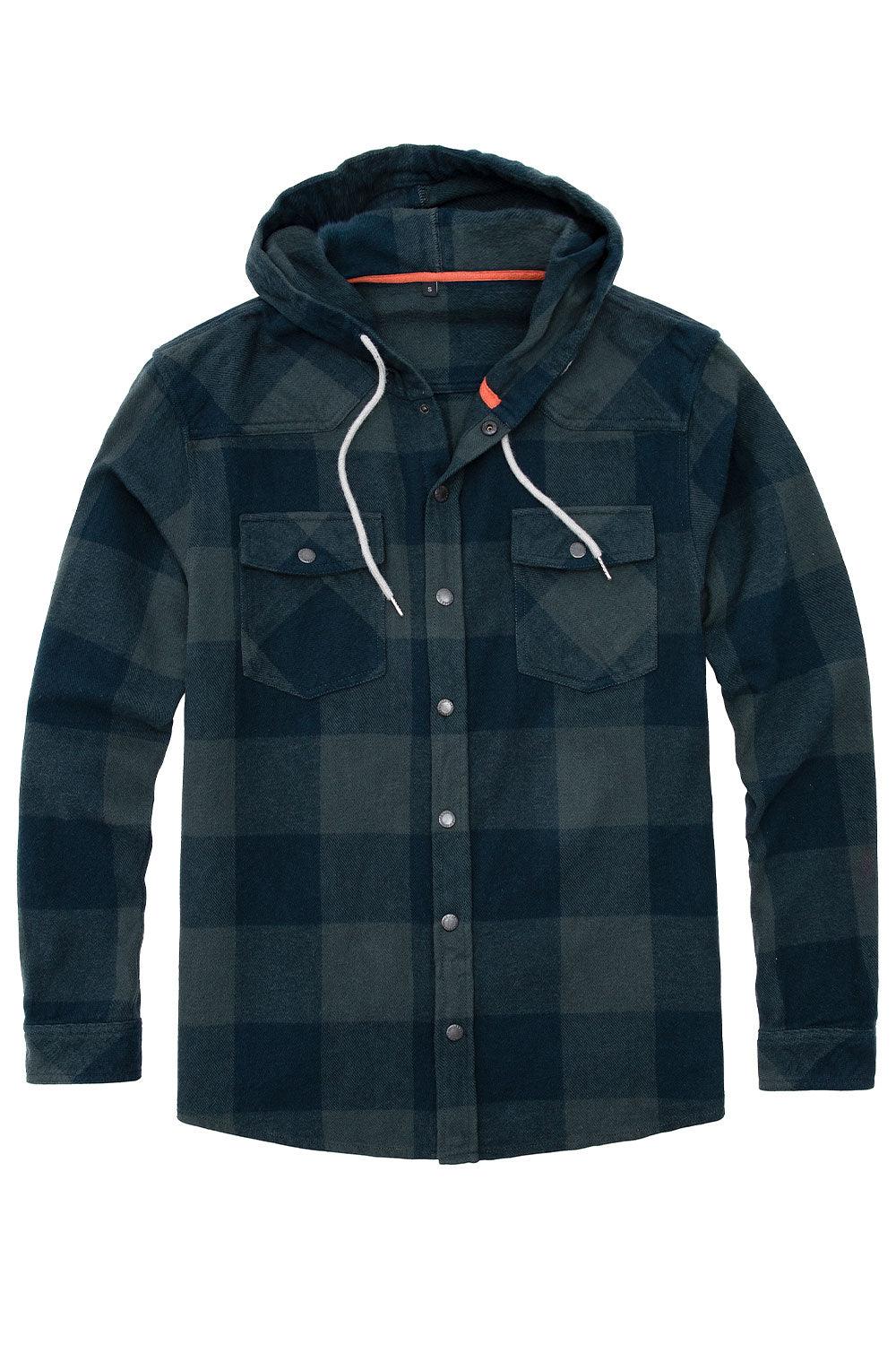 Men's Heavyweight Flannel Hoodie,Double Brushed 100% Cotton,Relaxed Fit