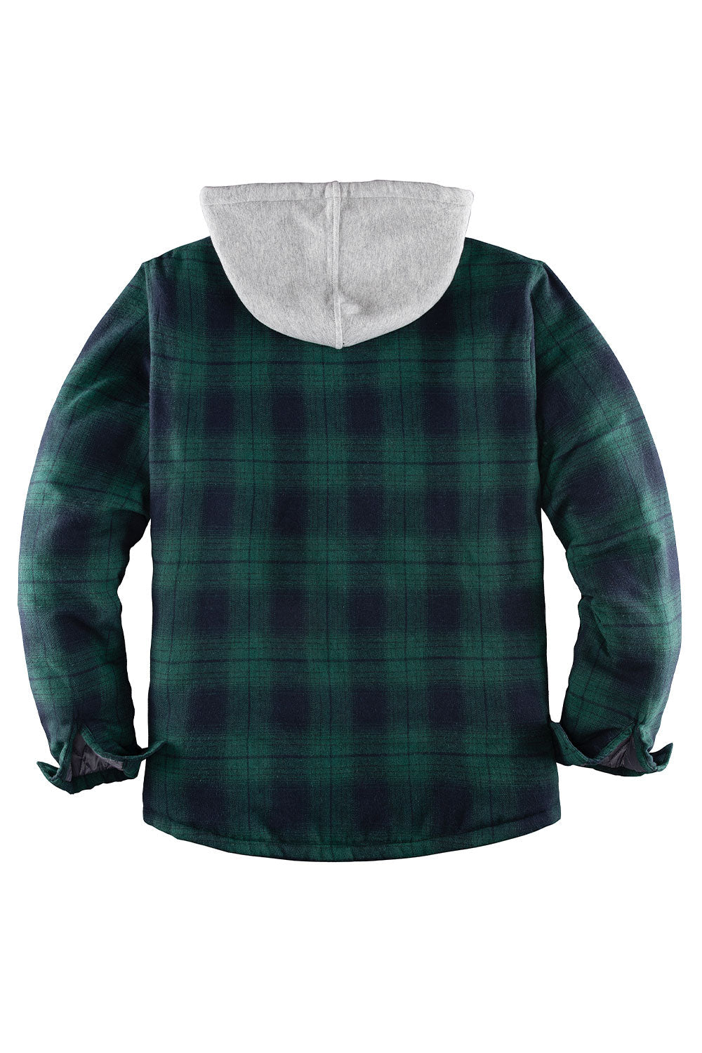 Matching Family Outfits -Men's Quilted Lined Green Plaid Hoodie