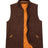 Front view of brown men's quilted lined washed outdoor vest 