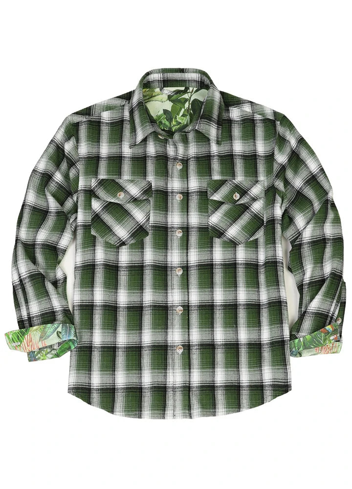 Men's Wildlife Adventure Flannel Plaid Shirt