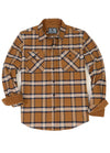 Front view of a clay men's timberline midweight flannel shirt 