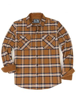 Front view of a clay men's timberline midweight flannel shirt-XR1110NianT0S,XR1110NianT0M,XR1110NianT0L,XR1110NianT0XL,XR1110NianT0XXL,XR1110NianT03XL