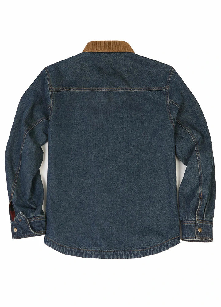 Men's Flannel Lined Utility Denim Shacket,Workwear-inspired, 11.2 oz