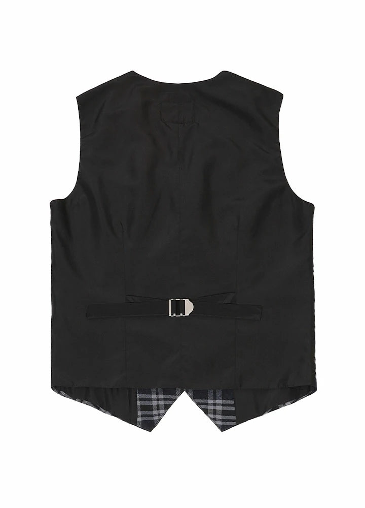 Men's Dressy Suit Vest,4-button Single Breasted Waistcoat