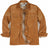 Front view of men's walnut flannel lined corduroy shirt jacket