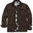 Front view of men's chocolate flannel lined corduroy shirt jacket