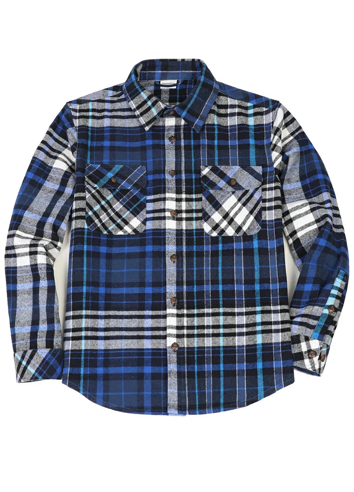 FlannelGo Mens Heavyweight Flannel Shirts 10.6oz, Relaxed Fit