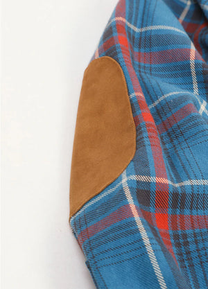Close-up of the elbows of blue men's rugged ridge warm flannel shirt-XR1111PB-S,XR1111PB-M,XR1111PB-L,XR1111PB-XL,XR1111PB-XXL,XR1111PB-3XL