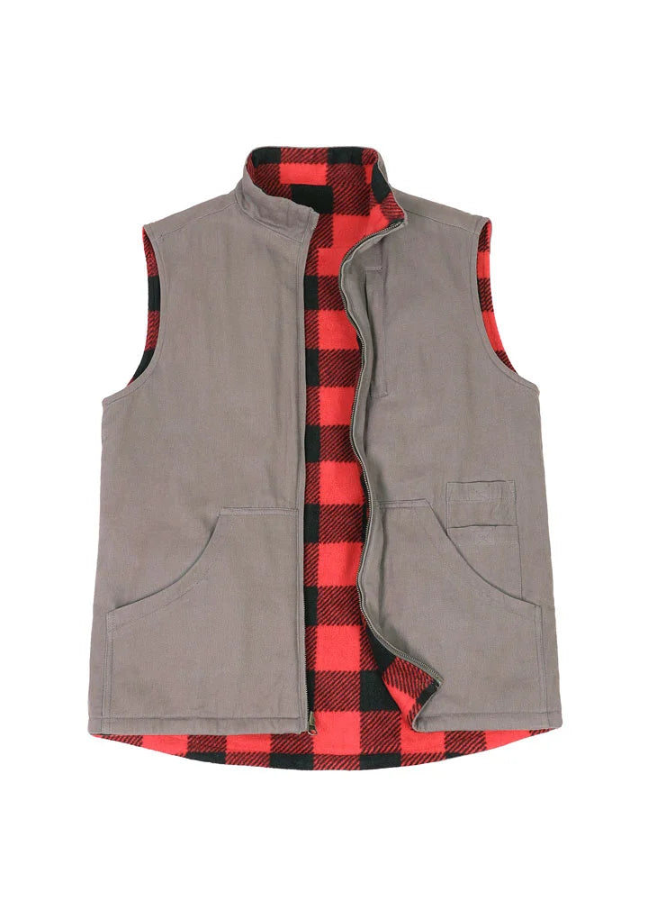 Mens red buffalo plaid 2025 vest