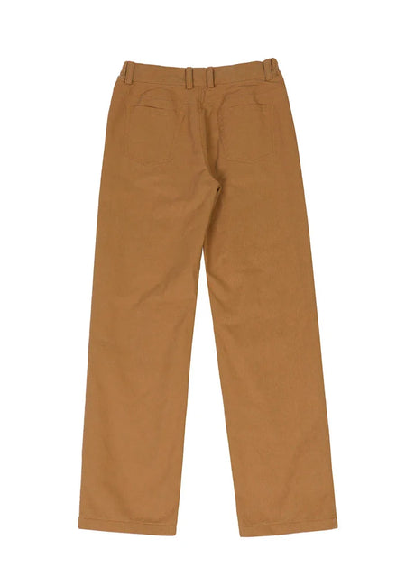 Back view of khaki men's soft flannel lined pants