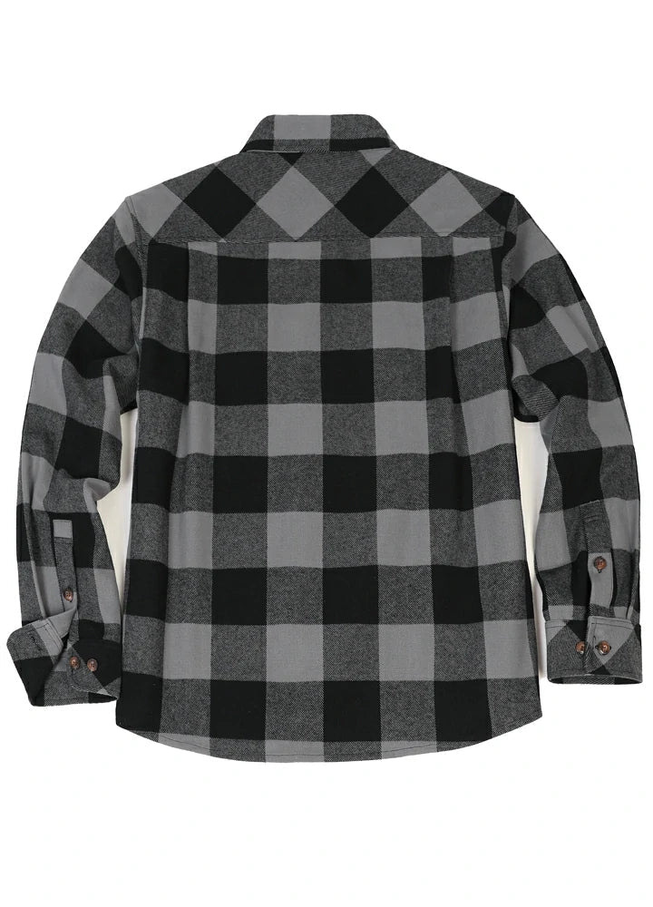 FlannelGo Mens Heavyweight Flannel Shirts 10.6oz, Relaxed Fit