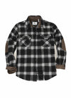 Front view of black white men's rugged ridge flannel shirt 