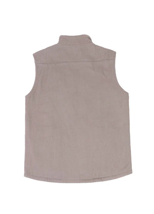 Back view of grey men's reversible vest 
