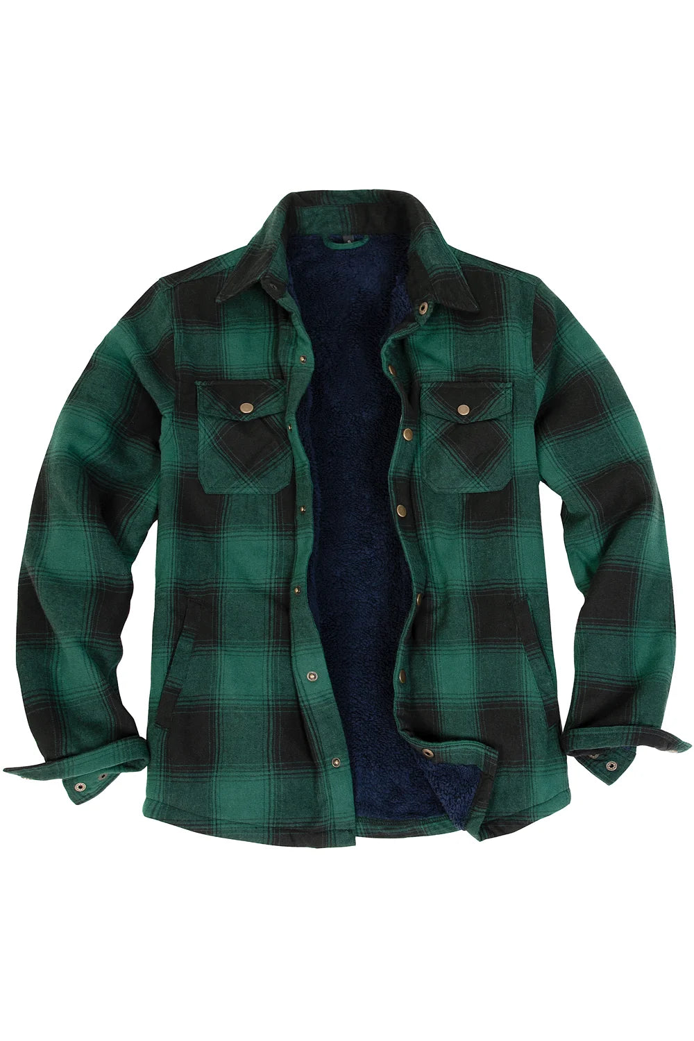Men's Snap Front Flannel Shirt, Sherpa-Lined Shacket – FlannelGo