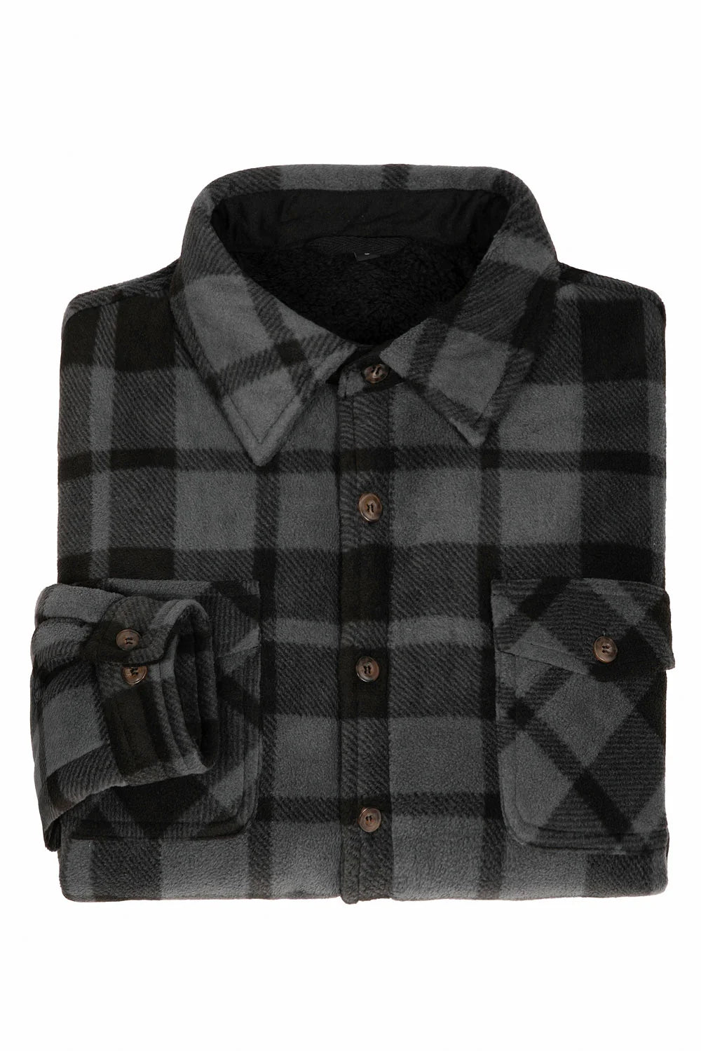 Men's Sherpa Lined Shacket,Button Down Plaid – FlannelGo