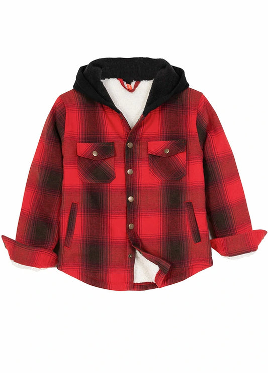 Kids Matching Family Red Plaid Flannel Shirt