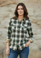 Women's Wildlife Adventure Flannel Plaid Shirt