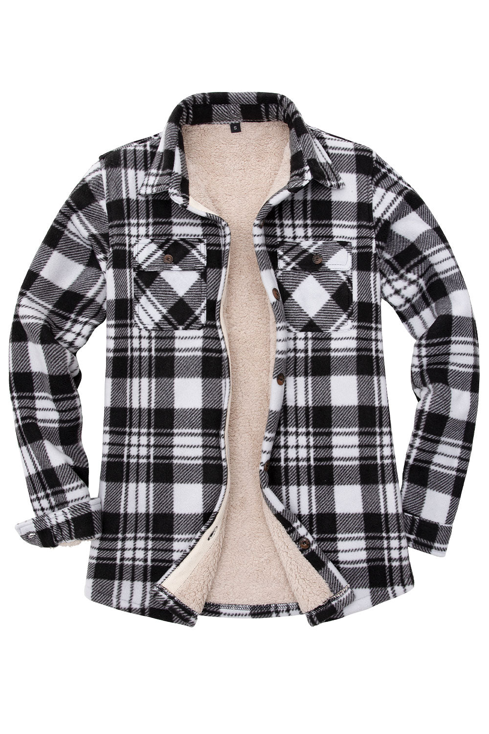 Matching Family Outfits - Women's Button Up Black White Plaid Jacket ...