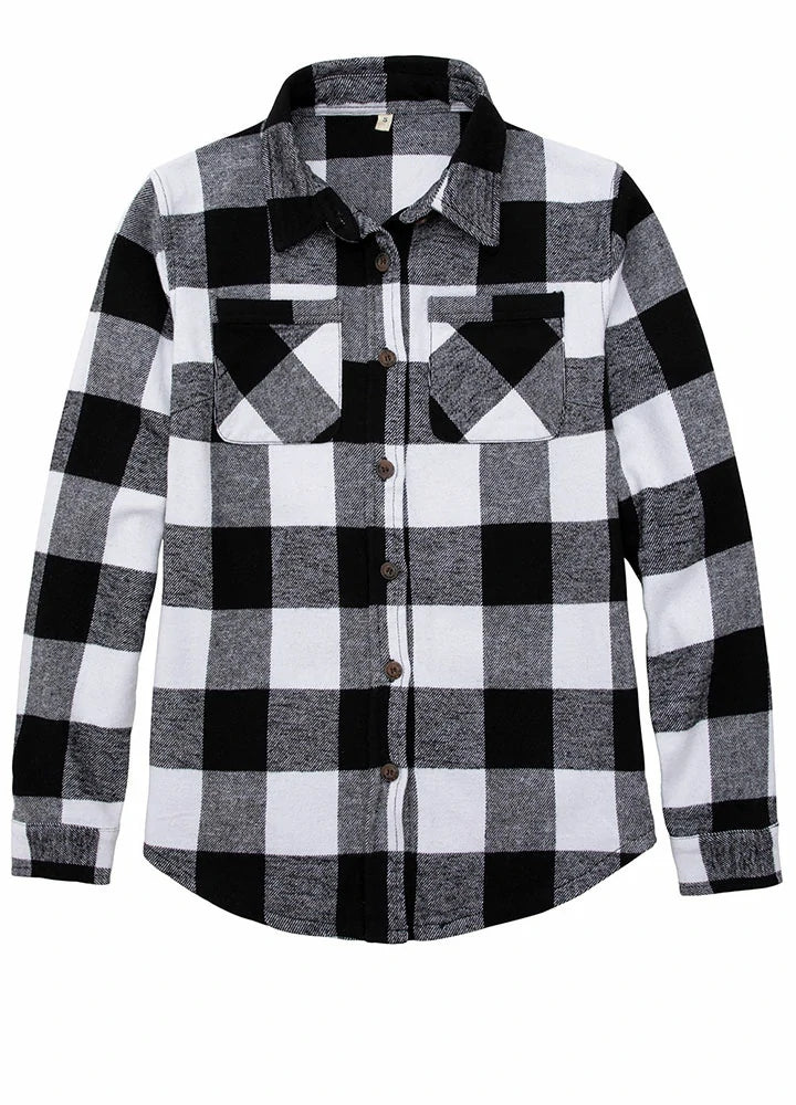 Women's Heritage Brushed Plaid Flannel Shirt,Heavyweight Cotton