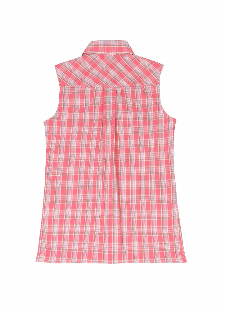 Women's Breathable Plaid Vest, 100% Cotton