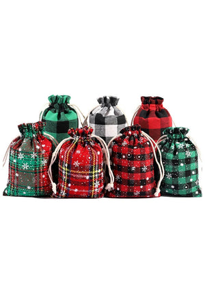 8 Pieces Plaid Cotton Candy Bag