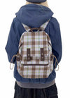 Vintage Patchworkl Check Flap Backpack