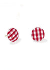 Women's Cute Round Check Stud Earrings