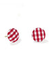 Women's Cute Round Check Stud Earrings