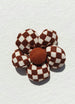Flower Checkered Plaid Brooch Pin