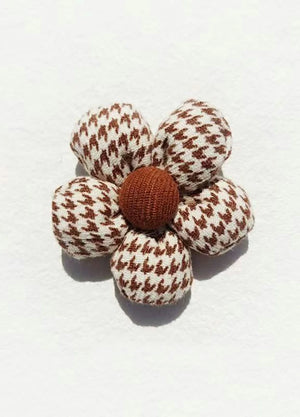 Flower Houndstooth Brooch Pin