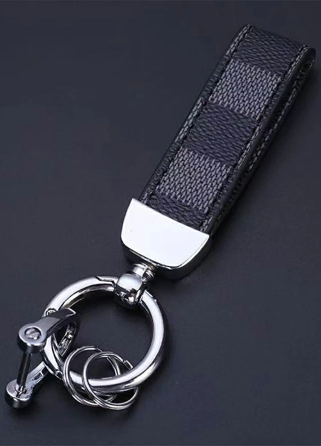 Leather Car Keychain, Anti-Lost D-Ring