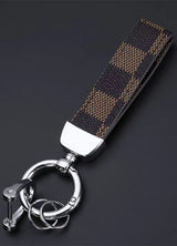 Leather Car Keychain, Anti-Lost D-Ring