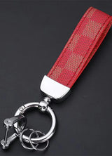 Leather Car Keychain, Anti-Lost D-Ring