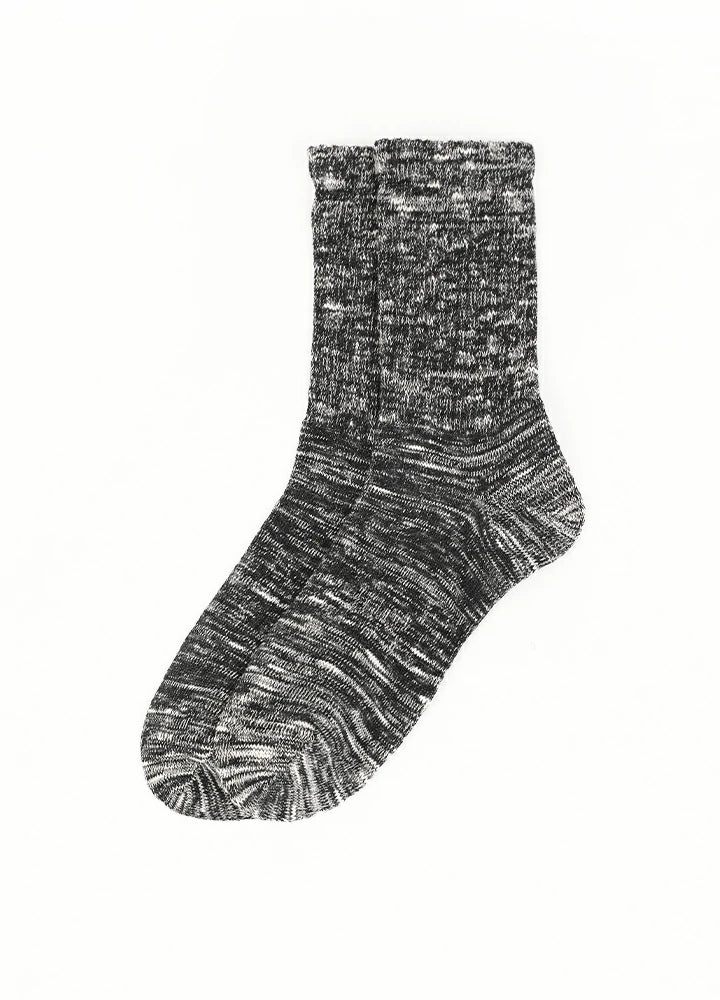 Men's Vintage Slub Cotton Textured Crew Socks