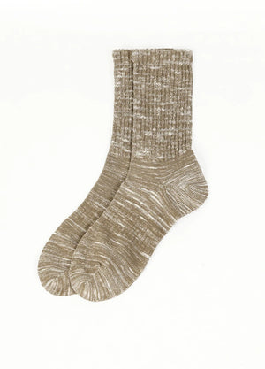 Men's Vintage Slub Cotton Textured Crew Socks
