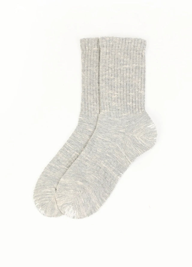 Men's Vintage Slub Cotton Textured Crew Socks
